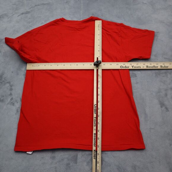 Elf Shirt Boys S Red Short Sleeve Crew Neck Graphic Print Cotton Casual Tee - Picture 3 of 14